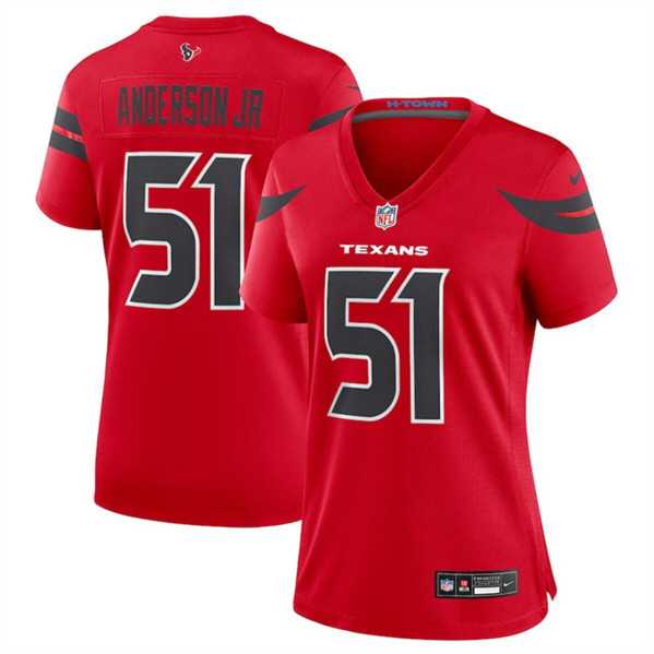 Women%27s Houston Texans #51 Will Anderson Jr. Red 2024 Alternate Stitched Jersey Dzhi